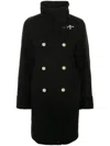 Fay Long Wool Double-breasted Coat In Black
