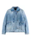 Fay Light Wash Denim Jacket With Vintage Appeal In Light Wash