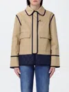 Fay Stretch Gabardine Pea Coat With Hook In Beige