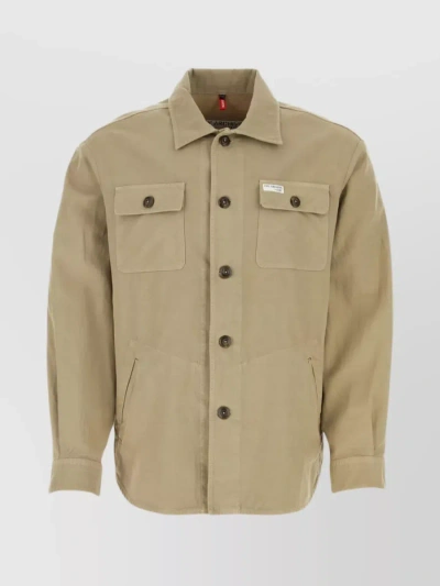Fay Lightweight Shirt-cut Jacket In Beige O Tan