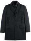 Fay Detachable-gilet Single-breasted Coat In Black