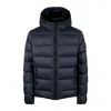 Fay Blue Calandered Poplin Double Front Down Jacket In Blue