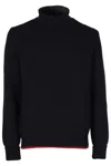 Fay Ribbed-knit Roll-neck Sweatshirt In Blue