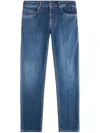 Fay Cotton Denim Jeans In Stone Washed