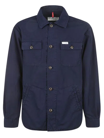 Fay Blue Cotton Shirt Jacket