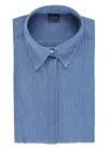 Fay Denim Shirt With Button Placket And Collar In Blue