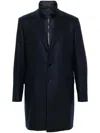 Fay Wool And Cashmere Double Coat In Black