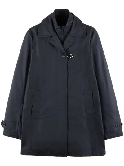 Fay Blue Jacket With Classic Collar And Tailored Fit