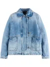 Fay Light Wash Denim Jacket With Vintage Appeal In Blue