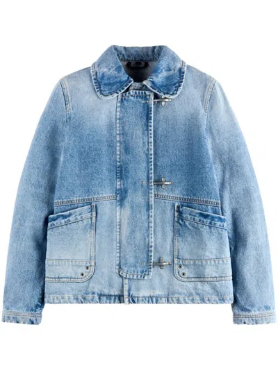 Fay Blue Jacket With Concealed Fastening