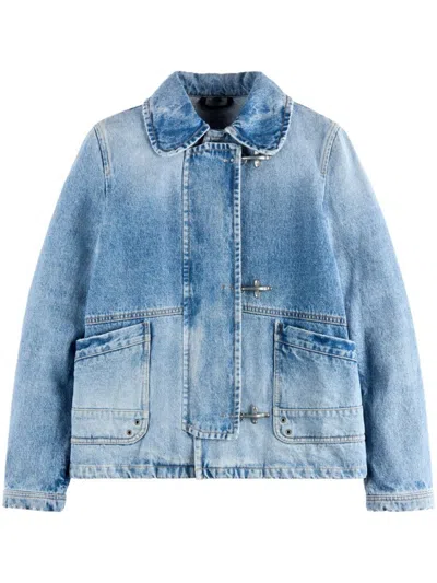 Fay Blue Jacket With Concealed Fastening