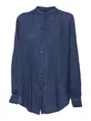 Fay Blue Linen Shirt In Blue