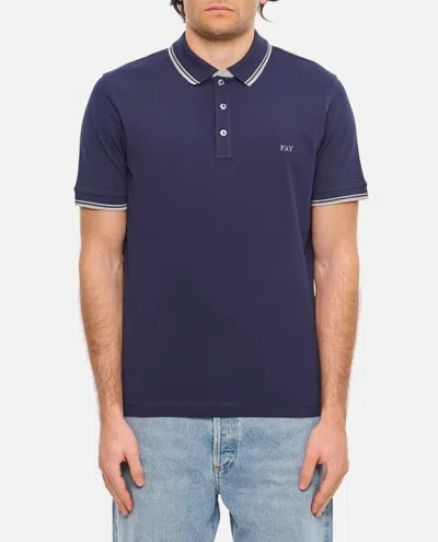 Fay Blue Logo Polo Shirt