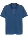 Fay Blue Polo Shirt Short-slevees With Embroidered Logo