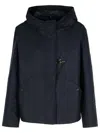 Fay Polyamide Jacket With Hood And Pockets In Blue