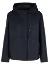 Fay Polyamide Jacket With Hood And Pockets In Blue