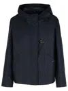 Fay Polyamide Jacket With Hood And Pockets In Blue