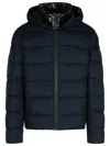 Fay Double Front Feather Jacket In Blue