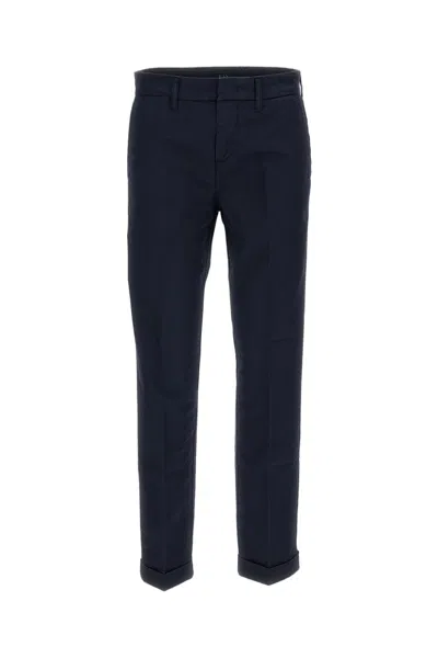 Fay Blue Stretch Cotton Slim-fit Trousers In Black
