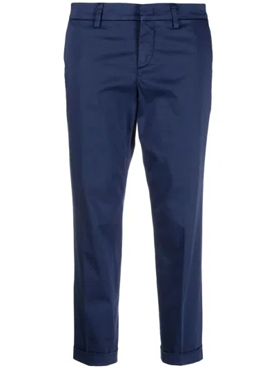 Fay Blue Stretch-cotton Trousers