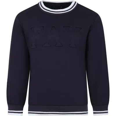 Fay Kids' Blue Sweatshirt For Boy With Logo