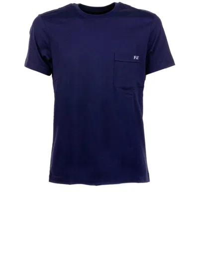 FAY FAY BLUE T-SHIRT WITH LOGO