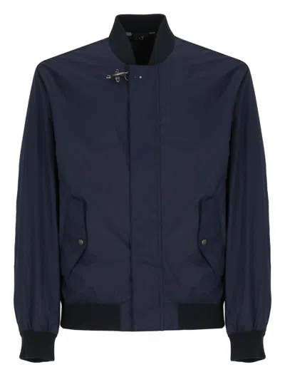 Fay Blue Waterproof Bomber In Black