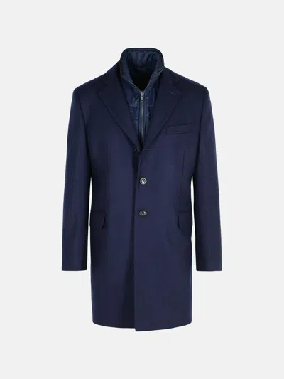 Fay Blue Wool Blend Coat