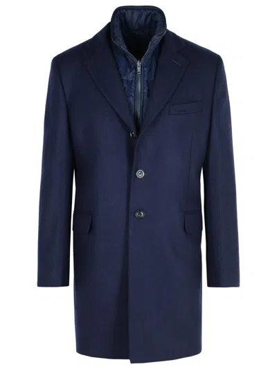 FAY FAY BLUE WOOL BLEND COAT