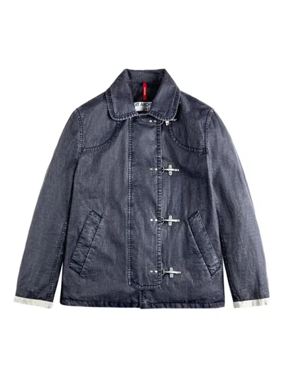 Fay Blue Wool Classic-collar Jacket In Pattern