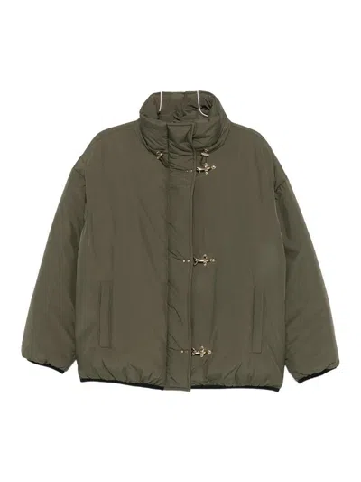Fay Bomber Imbottito Ganci Bomber Jacket In Green
