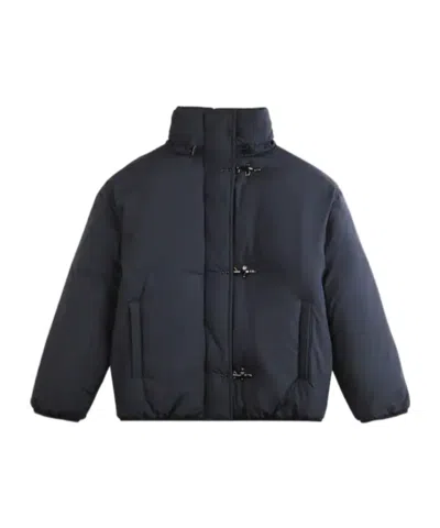 Fay Bomber Jacket In Microfiber In Blue