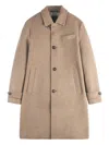 Fay Wool Coat With Hook And Multiple Pockets In Neutral