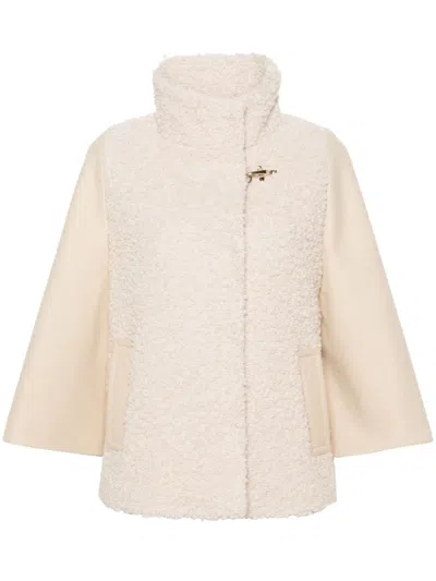 Fay Stand-up Collar Cape In White