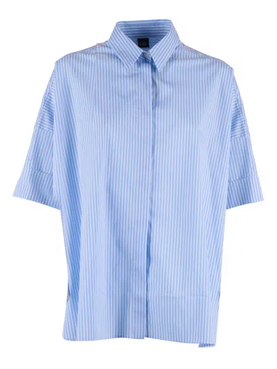 Fay Boxy Cropped Classic Collar Shirt In Blue