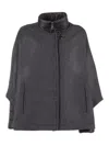 Fay Boxy Dark Grey Wool Cape In Gray
