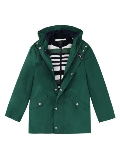 Fay Boys Long Sports Jacket In Green