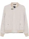 Fay Beige Jacket In Linen With Hook
