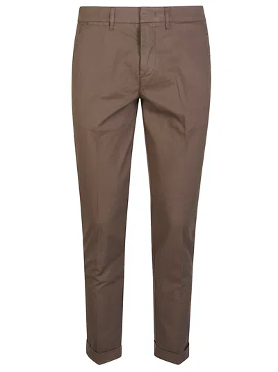 Fay Brown Capri Classic Stretch Cotton Cropped Pants