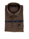 Fay Coffee Brown Overshirt With Multiple Pockets