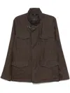 Fay Brown Jacket In Line With Four Pockets In Brown