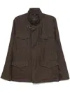 Fay Brown Jacket In Line With Four Pockets In Brown