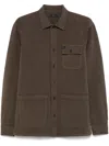 Fay Coffee Brown Overshirt With Multiple Pockets In Brown