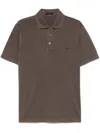 Fay Brown Polo Shirt Short-slevees With Embroidered Logo