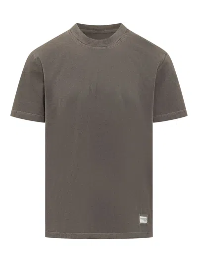 FAY MEN BROWN SOLID CREW NECK T-SHIRT