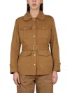 Fay Brown Solid Shirt Collar Jacket In Brown
