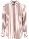 Fay Brown Striped Shirt With Button-down Front In Brown
