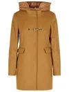 Fay Brown Virgin Wool Blend Coat Women In Brown