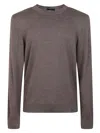 Fay Brown Virgin Wool Sweater With Iconic Logo In Brown