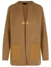 Fay Brown Wool Blend Cardigan Woman In Brown
